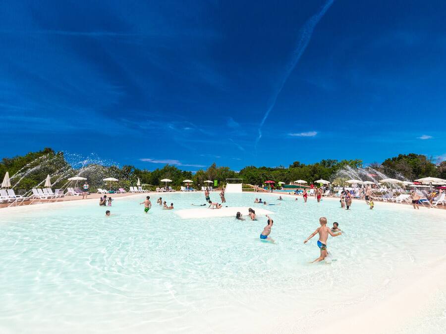 Seasonal outdoor pool, pool umbrellas, pool loungers