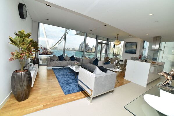 Apartment | Living area | Flat-screen TV - 4BR Apt on Bluewater Island (Dubai)