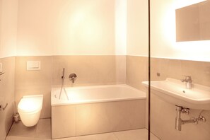 Hair dryer, towels, toilet paper
