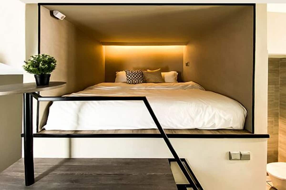 1 habitación y ropa de cama de alta calidad