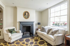 Apartment (3 Bedrooms) | Living area | TV, fireplace - Kinnerton Street by Onefinestay (London)