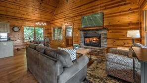 Televisio, takka, DVD-soitin