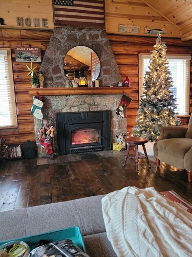 On the ATV and Snowmobile 21 trails. It has plenty of parking for trailers.