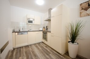 Jääkaappi, mikroaaltouuni, liesi, astianpesukone