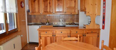 Fridge, oven, stovetop, cookware/dishes/utensils