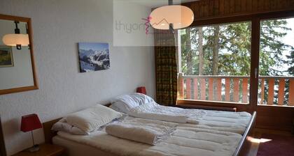Das Gebäude Le Hameau liegt auf der Strasse von Les Collons 1850. 300 Meter der Skilifte La JOC und