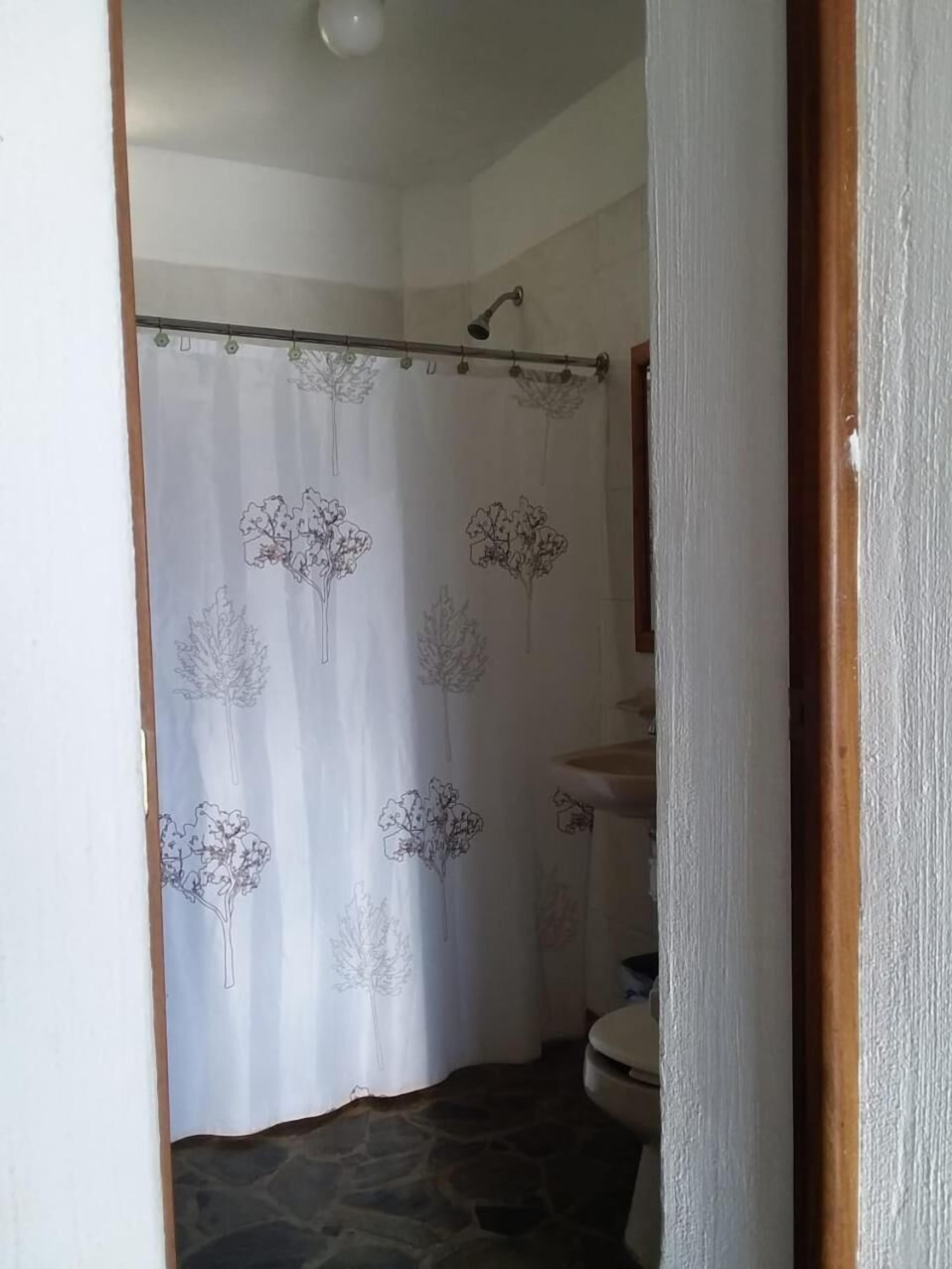 shower, towels, soap, shampoo