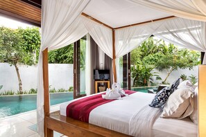 Deluxe Villa, 3 Bedrooms, Smoking, Pool View | 3 bedrooms, in-room safe, laptop workspace, blackout drapes - Paya Paya Villa (Seminyak)