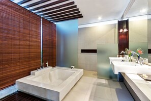 Deluxe Villa, 3 Bedrooms, Smoking, Pool View | Bathroom | Shower, hair dryer, bathrobes, slippers