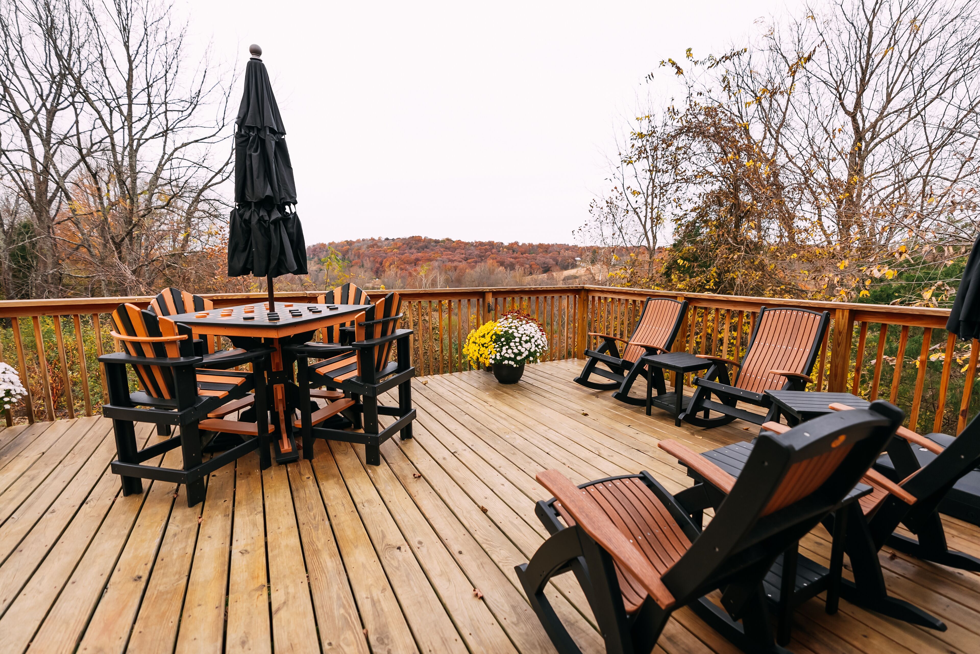 A feel of Gatlinburg as you sit in the jacuzzi overlooking southern Ohio hills.