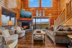 Televisión, chimenea y videojuegos 