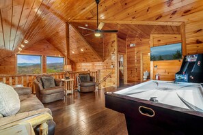 TV, fireplace, video games