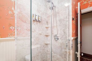 Double Room, 1 Queen Bed | Bathroom | Hair dryer, bathrobes, towels, soap