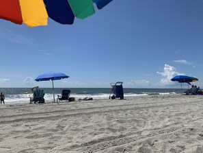 Sun loungers, beach towels