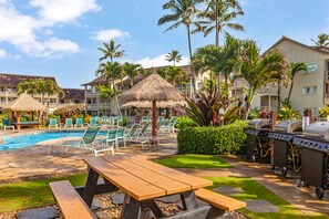 Outdoor dining - Islander Beach Resort, condo # 166 (Kauai Kapaa)