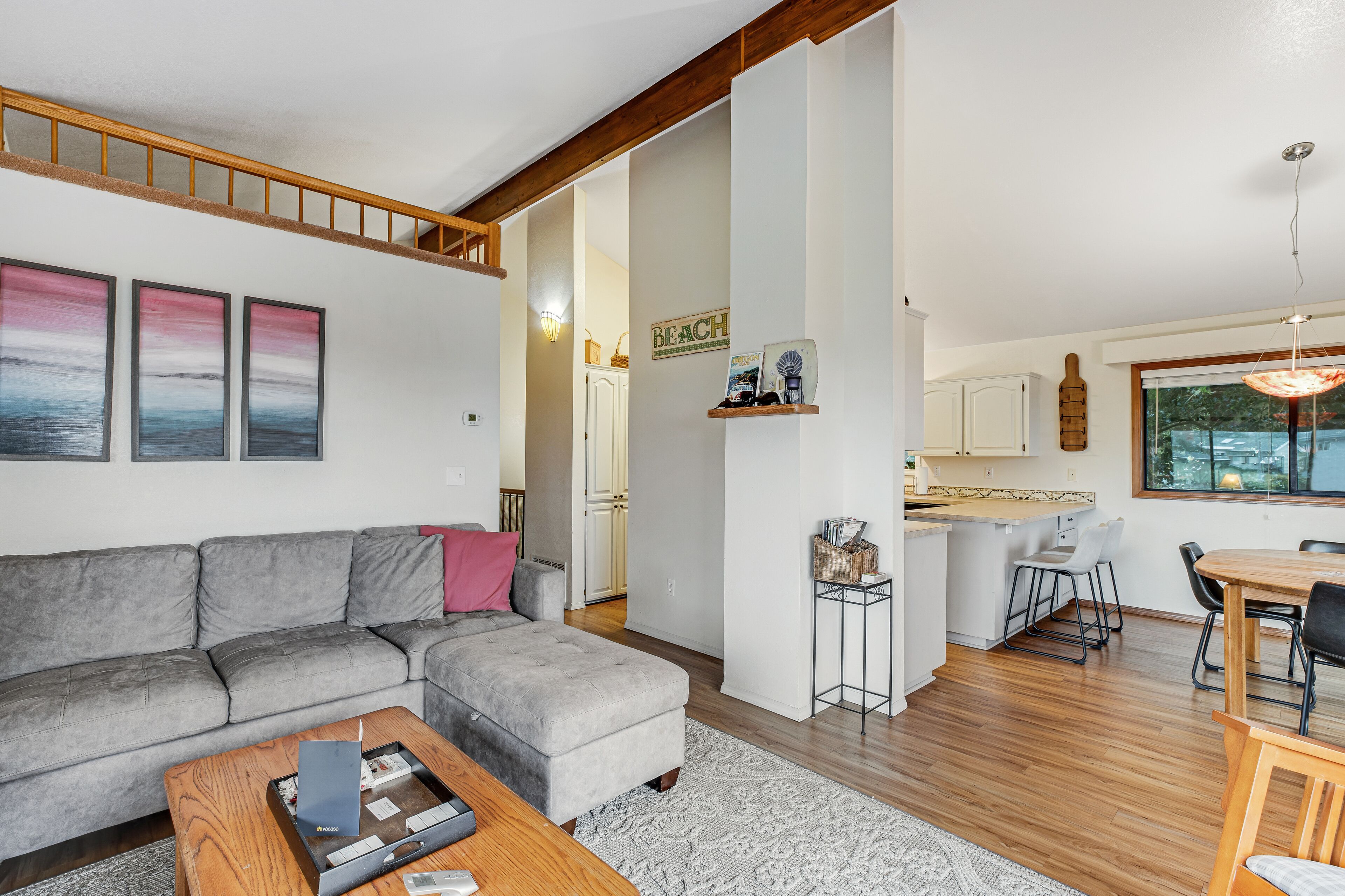 Ocean-view home overlooking Netarts Bay with deck & hot tub