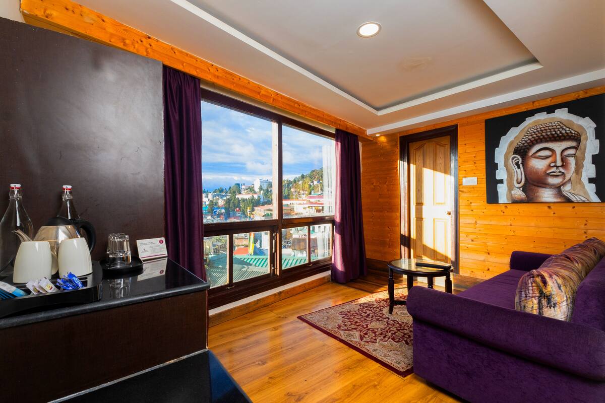 Premium Quadruple Room, Mountain View | Premium bedding, desk, blackout drapes, soundproofing