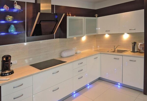 Fridge, microwave, stovetop, dishwasher