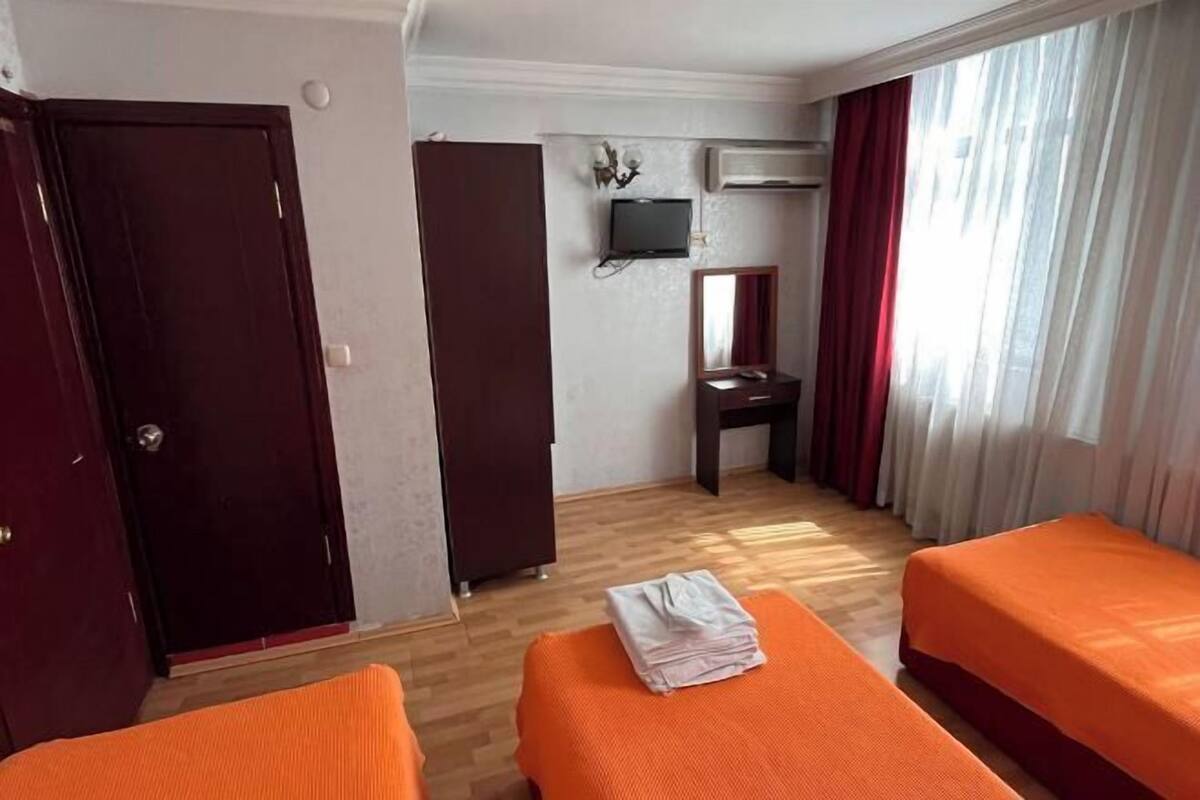 Desk, free WiFi, bed sheets