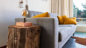 Een smart-tv, een dvd-speler, een filmbibliotheek en een stereo