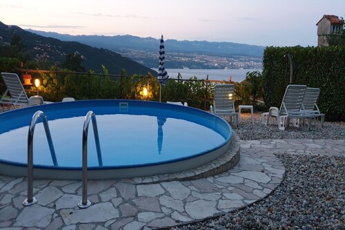 Stone House in Dobrec with Sea View & Pool