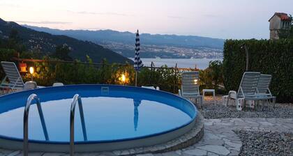 Stone House in Dobrec with Sea View & Pool