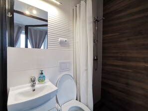 Dusche, Handtücher, Seife, Toilettenpapier