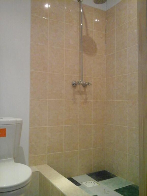 Chuveiro, secador de cabelo (mediante solicitação), toalhas de banho 