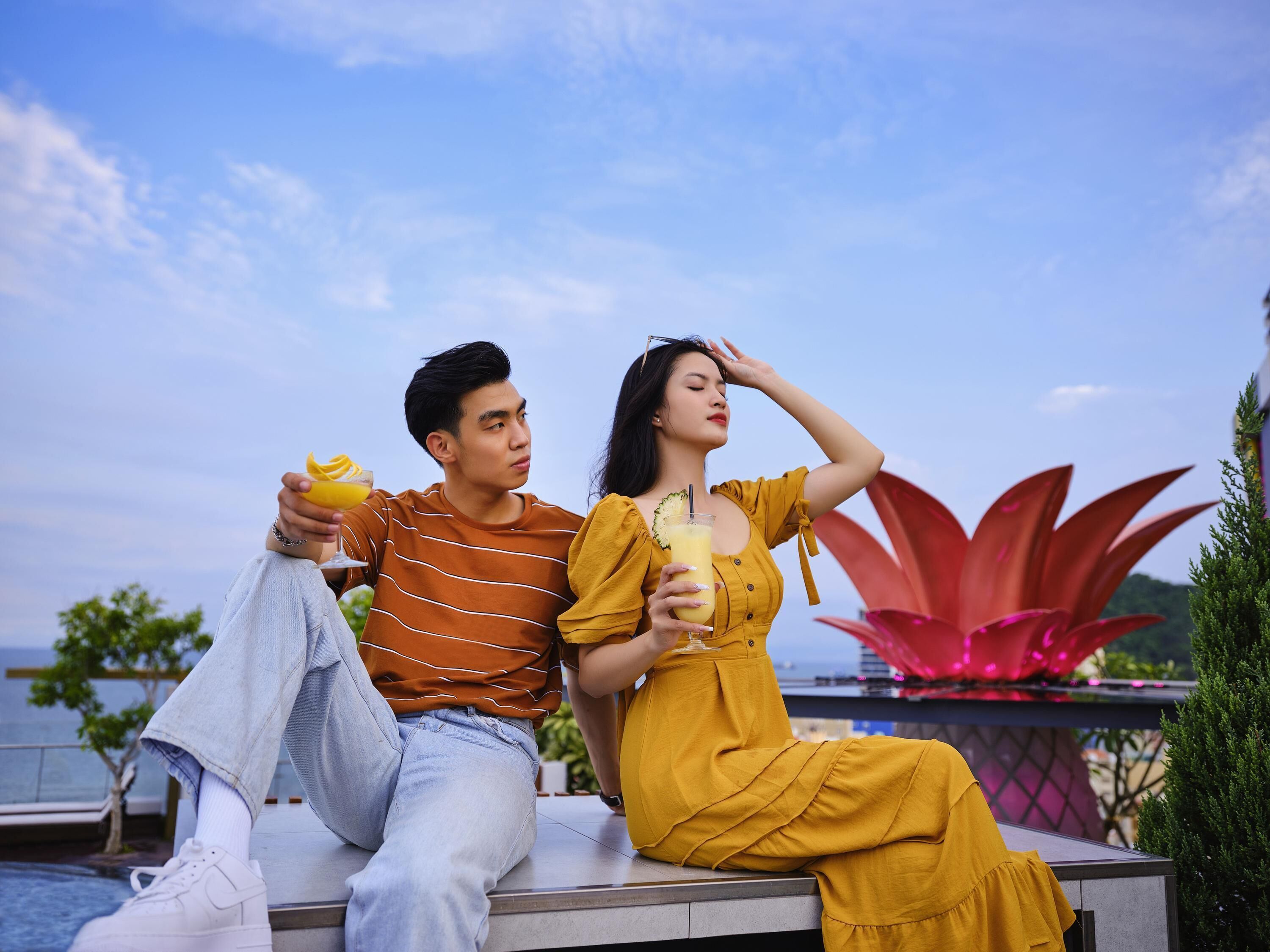 rooftop bar, ocean views, open daily