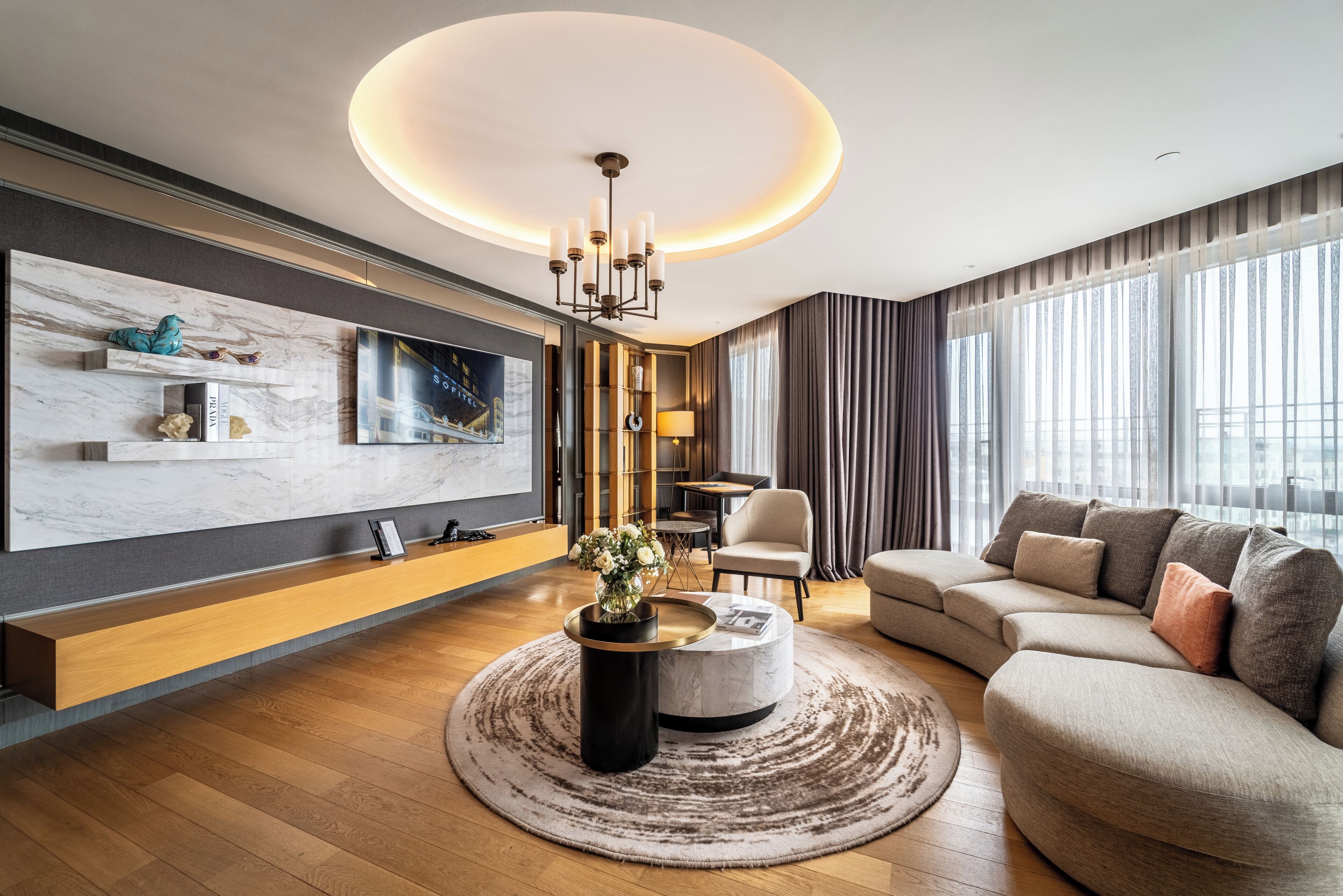 signature suite, 1 bedroom, terrace (bosphorus view, club millesime access) | living area | 55-inch led tv with satellite channels, tv