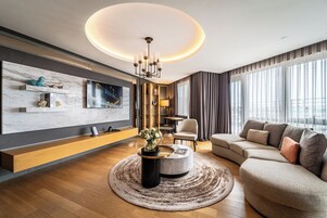 Signature Suite, 1 Bedroom, Terrace (Bosphorus View, Club Millesime Access) | Living area | 55-inch LED TV with satellite channels, TV