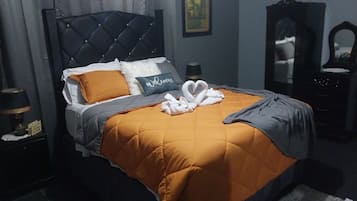 2 makuuhuonetta, silitysrauta/-lauta, ilmainen Wi-Fi, vuodevaatteet