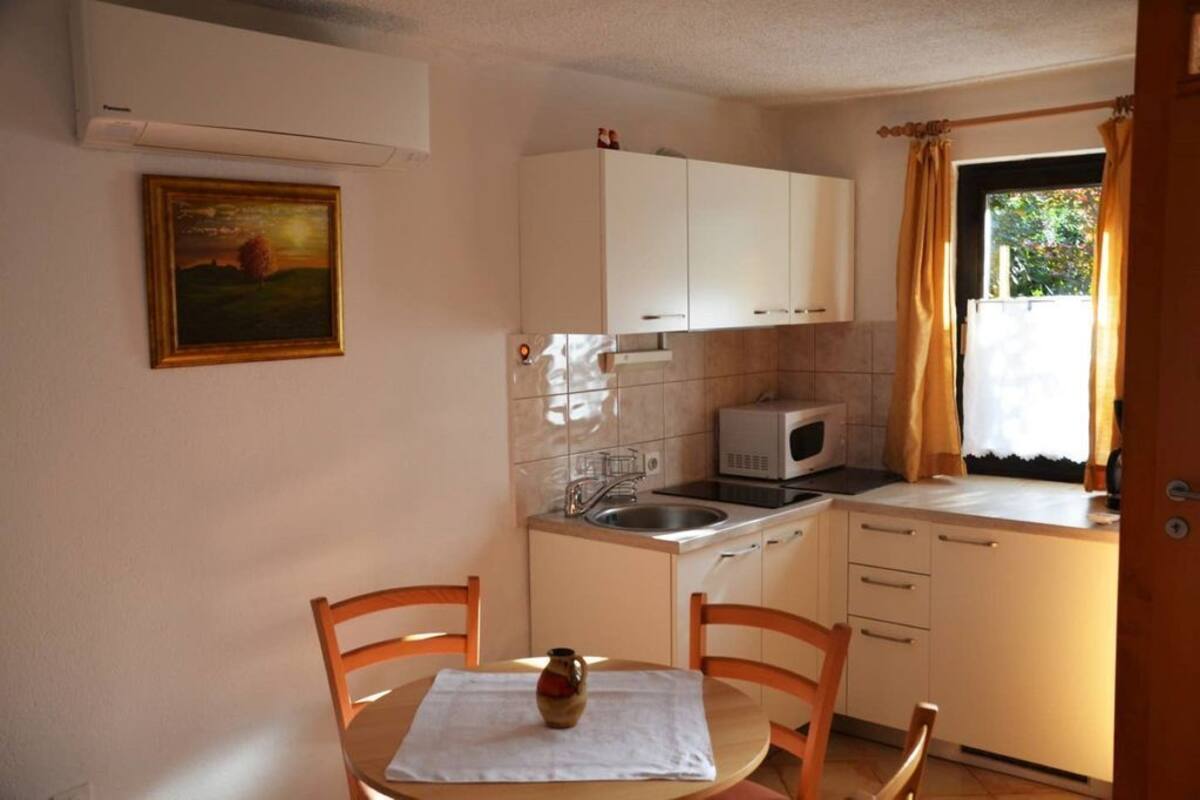 Apartment, Ground Floor | Private kitchen | Fridge, microwave, oven, stovetop