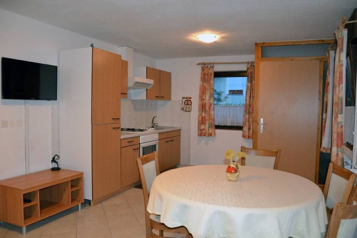 Apartamento | Cocina privada | Frigorífico, microondas, horno y placa de cocina