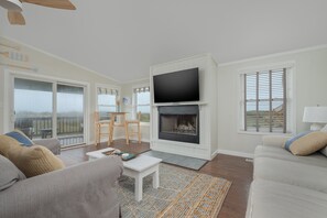 Fladskærms-tv, pejs