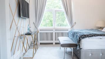 Deluxe kamer, hot tub (Platin) | 1 slaapkamer, een minibar, een kluis op de kamer
