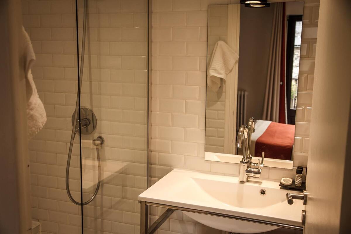 free toiletries, hair dryer, towels