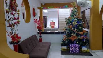 24-inch flat-screen TV with cable channels, TV