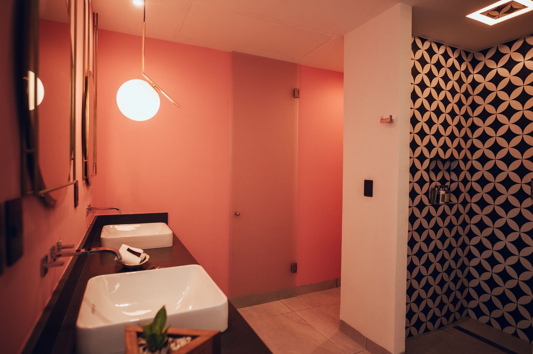 superior single room | bathroom | shower, rainfall showerhead, hair dryer, towels