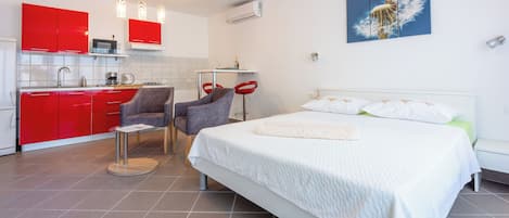 Studio (A2) | 2 chambres, accĂšs au Wi-Fi (inclus), literie fournie