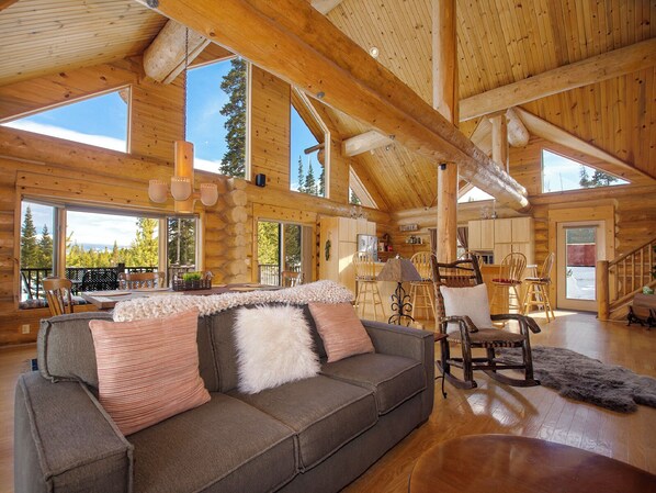 TV, fireplace, DVD player, foosball - Secluded Log Cabin on 40 Acres pet friendly & hot tub (Tabernash)