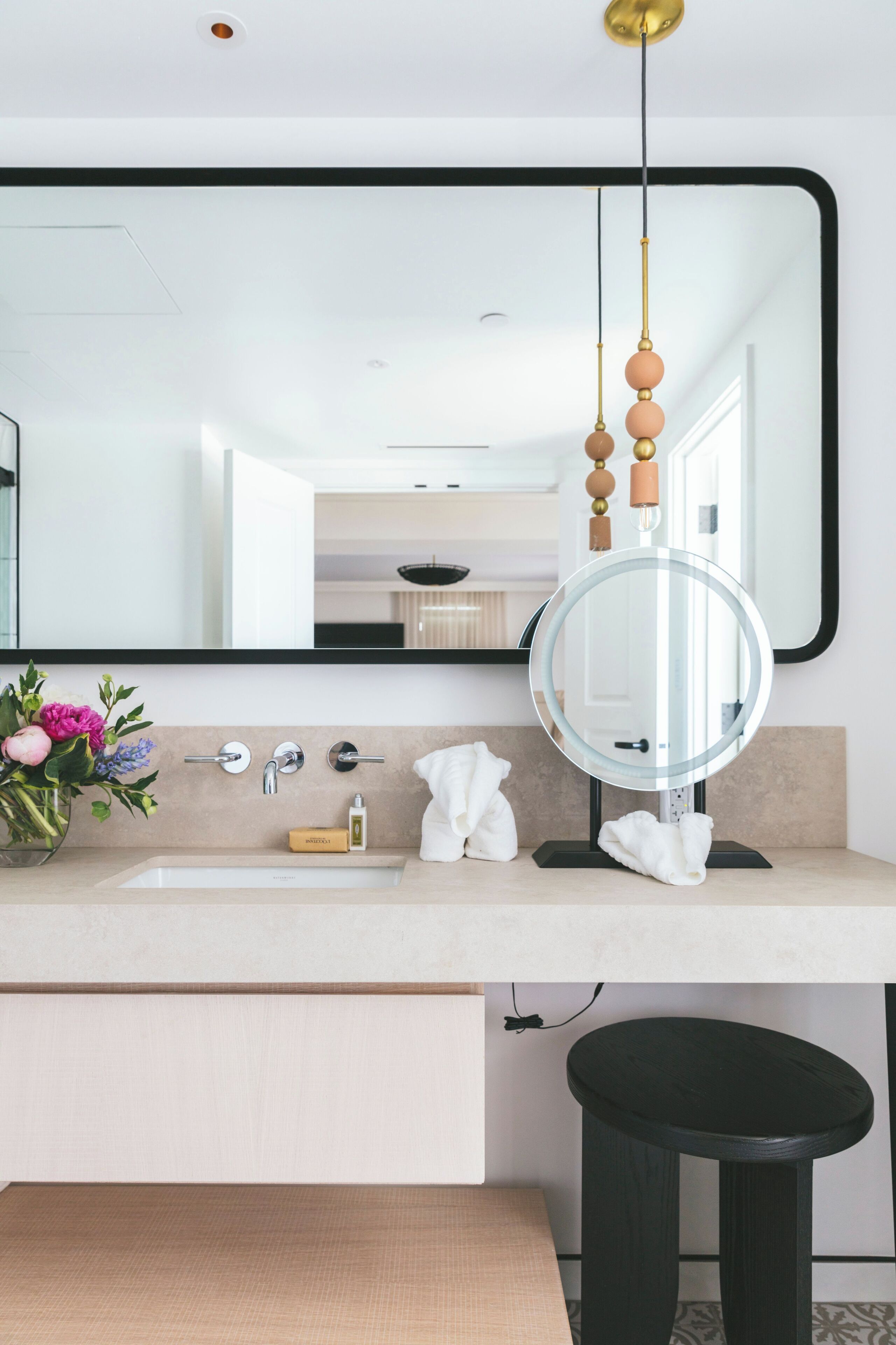 shower, rainfall showerhead, designer toiletries, hair dryer