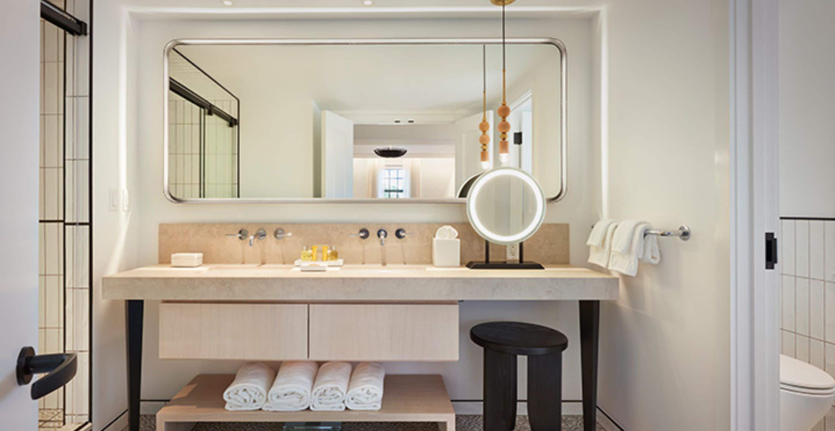 shower, rainfall showerhead, designer toiletries, hair dryer