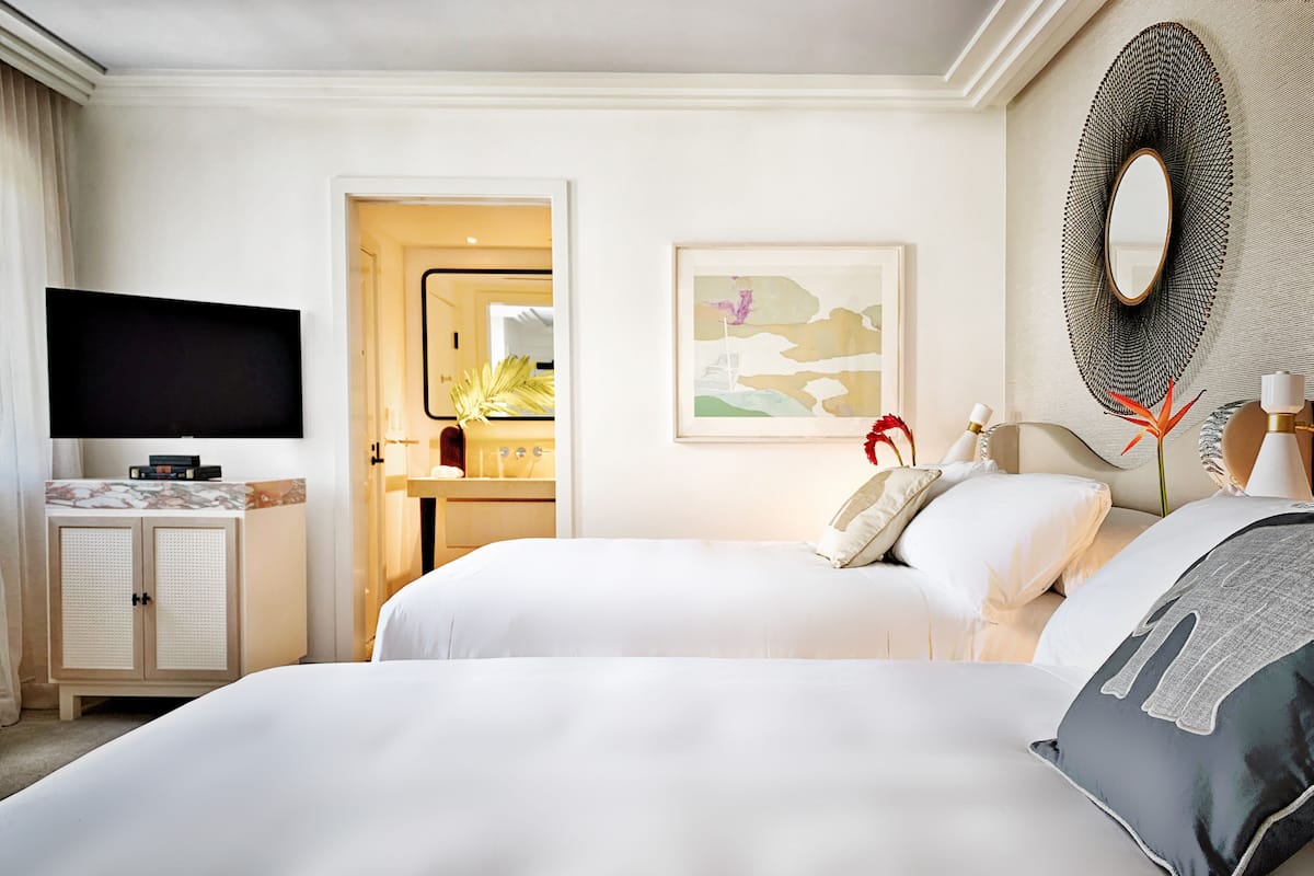 double queen room | 3 bedrooms, frette italian sheets, premium bedding, down duvets