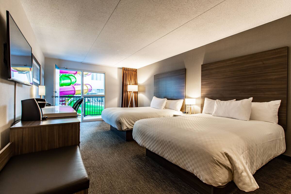 room, 2 queen beds (2nd floor waterpark - view) | pillow-top beds, in-room safe, desk, blackout curtains