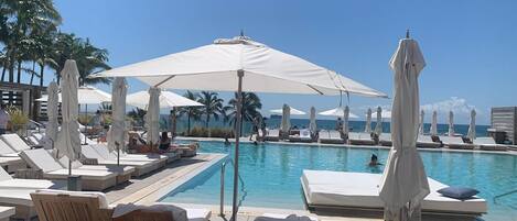 Piscine extérieure, piscine chauffée