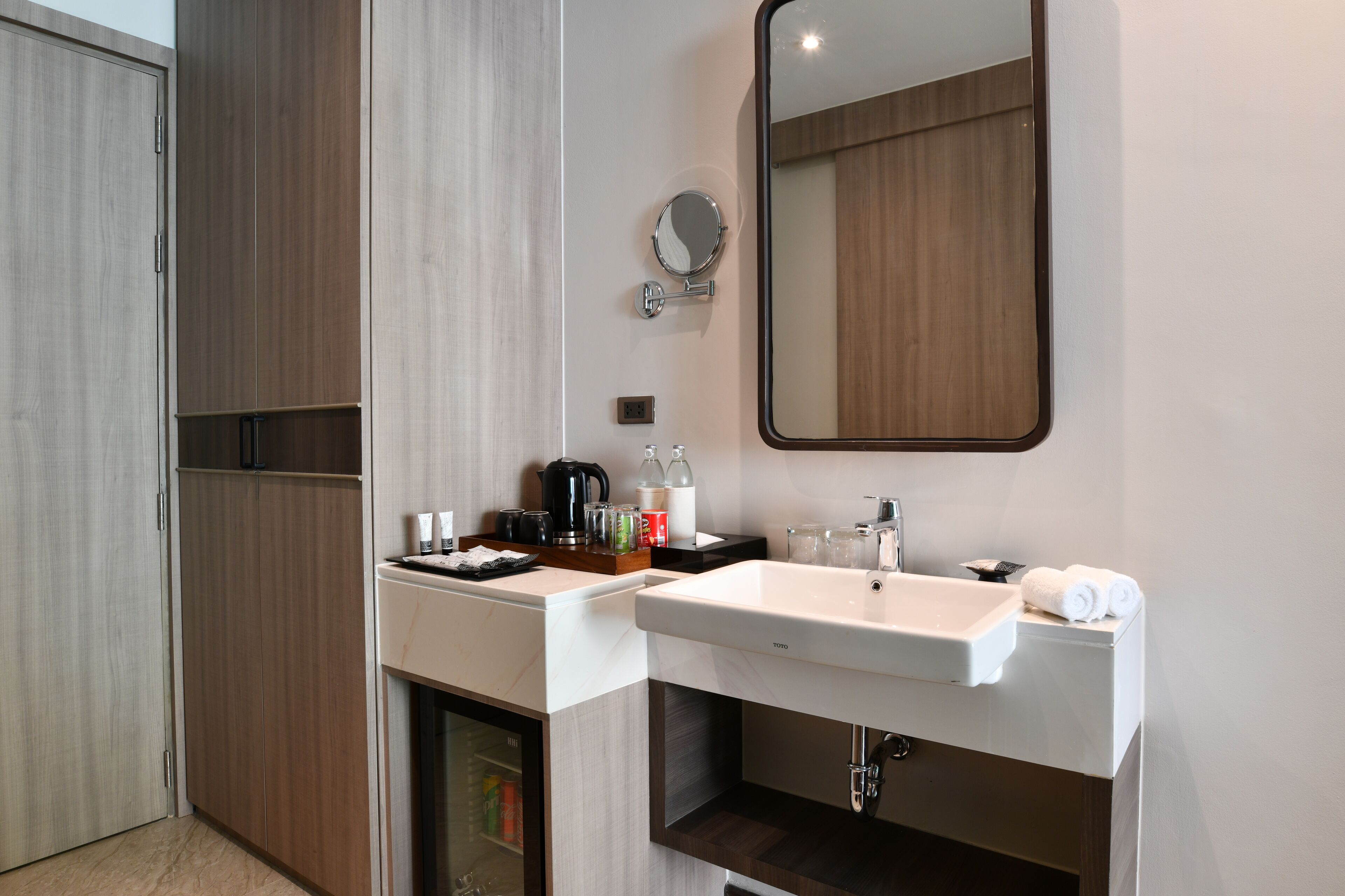 free toiletries, hair dryer, bathrobes, slippers