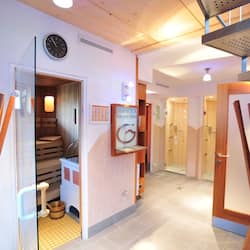 Sauna, steam room, sports massages, facials, manicures and pedicures