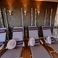 Sauna, steam room, sports massages, facials, manicures and pedicures