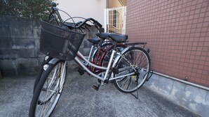 Een fiets geparkeerd tegen een bakstenen muur met een metalen hek.
